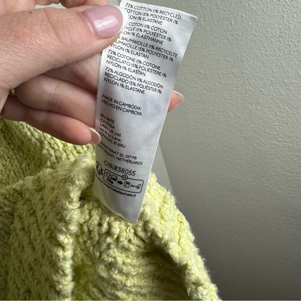Anthropologie Need It Oversized Mock Neck Light Yellow Green Turtleneck Sweater View 5
